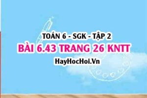 Bài 6.43 trang 26 Toán 6 Tập 2 Kết nối tri thức